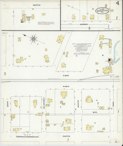 Sanborn Fire Insurance Map from Van Alstyne, Grayson County, Texas (1907), Sheet #0004 - Complete Map Set gallery image, historic Sanborn map, vintage wall art, Texas Texas