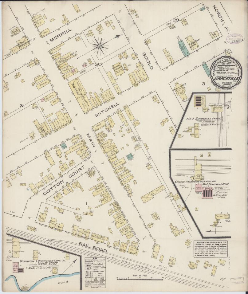Sanborn Fire Insurance Map from Braceville, Grundy County, Illinois. (1885) – Map View