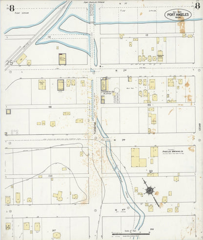 Sanborn Fire Insurance Map from Port Angeles, Clallam County, Washington (1924), Sheet #0008 - Complete Map Set gallery image, historic Sanborn map, vintage wall art, Washington Washington