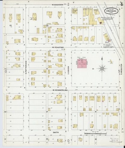 Sanborn Fire Insurance Map from Gibsonburg, Sandusky County, Ohio (1902), Sheet #0004 - Historic Sanborn Fire Insurance Map Print, vintage old map wall art, antique decor, genealogy gift, Ohio Ohio map