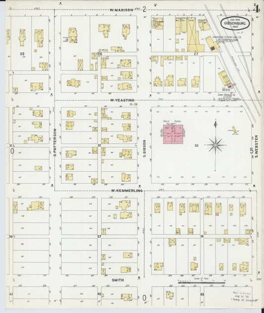 Sanborn Fire Insurance Map from Gibsonburg, Sandusky County, Ohio (1902), Sheet #0004 - Historic Sanborn Fire Insurance Map Print, vintage old map wall art, antique decor, genealogy gift, Ohio Ohio map