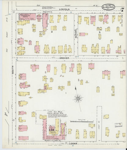 Sanborn Fire Insurance Map from Auburn, Cayuga County, New York (1892), Sheet #0007 - Complete Map Set gallery image, historic Sanborn map, vintage wall art, New York New York