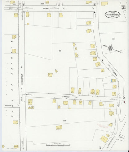 Sanborn Fire Insurance Map from South Norwalk, Fairfield County, Connecticut (1912), Sheet #0003 - Complete Map Set gallery image, historic Sanborn map, vintage wall art, Connecticut Connecticut