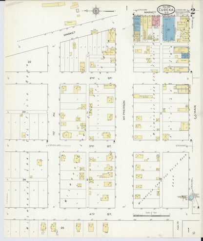 Sanborn Fire Insurance Map from Eureka, McPherson County, South Dakota (1913), Sheet #0002 - Complete Map Set gallery image, historic Sanborn map, vintage wall art, South Dakota South Dakota