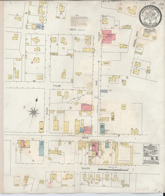 Sanborn Fire Insurance Map from Dayton, Lyon County, Nevada (1930), Sheet #0001 - Historic Sanborn Fire Insurance Map Print, vintage old map wall art, antique decor, genealogy gift, Nevada Nevada map