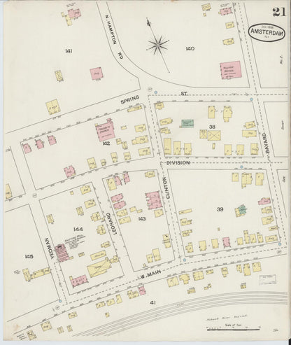 Sanborn Fire Insurance Map from Amsterdam, Montgomery County, New York (1888), Sheet #0021 - Complete Map Set gallery image, historic Sanborn map, vintage wall art, New York New York