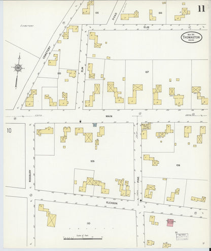 Sanborn Fire Insurance Map from Thomaston, Knox County, Maine (1911), Sheet #0011 - Complete Map Set gallery image, historic Sanborn map, vintage wall art, Maine Maine