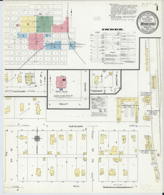 Sanborn Fire Insurance Map from Winnebago, Faribault County, Minnesota (1911), Sheet #0001 - Complete Map Set gallery image, historic Sanborn map, vintage wall art, Minnesota Minnesota