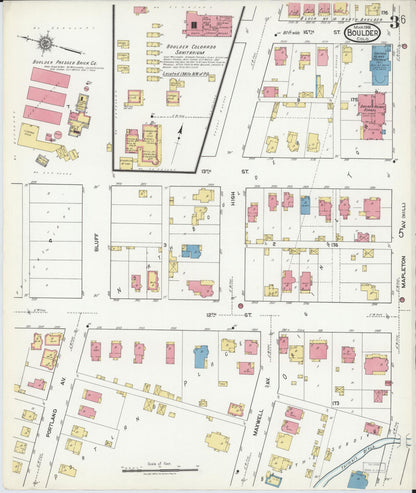 Sanborn Fire Insurance Map from Boulder, Boulder County, Colorado (1918), Sheet #0003 - Complete Map Set gallery image, historic Sanborn map, vintage wall art, Colorado Colorado