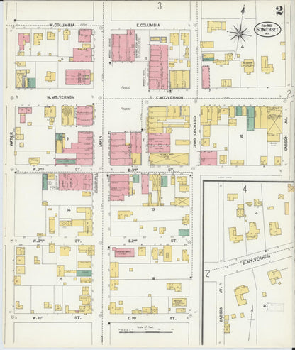 Sanborn Fire Insurance Map from Somerset, Pulaski County, Kentucky (1903), Sheet #0002 - Complete Map Set gallery image, historic Sanborn map, vintage wall art, Kentucky Kentucky