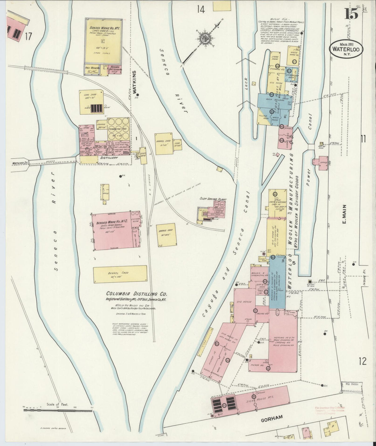 Sanborn Fire Insurance Map from Waterloo, Seneca County, New York (1911), Sheet #0015 - Complete Map Set gallery image, historic Sanborn map, vintage wall art, New York New York