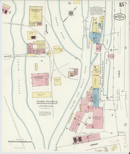 Sanborn Fire Insurance Map from Waterloo, Seneca County, New York (1911), Sheet #0015 - Complete Map Set gallery image, historic Sanborn map, vintage wall art, New York New York