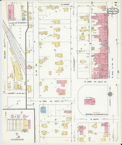 Sanborn Fire Insurance Map from Princeton, Bureau County, Illinois (1911), Sheet #0007 - Complete Map Set gallery image, historic Sanborn map, vintage wall art, Illinois Illinois