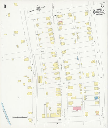 Sanborn Fire Insurance Map from Barnesboro, Cambria County, Pennsylvania (1930), Sheet #0008 - Complete Map Set gallery image, historic Sanborn map, vintage wall art, Pennsylvania Pennsylvania