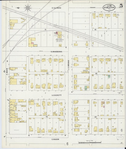 Sanborn Fire Insurance Map from Streator, La Salle County, Illinois (1898), Sheet #0005 - Complete Map Set gallery image, historic Sanborn map, vintage wall art, Illinois Illinois