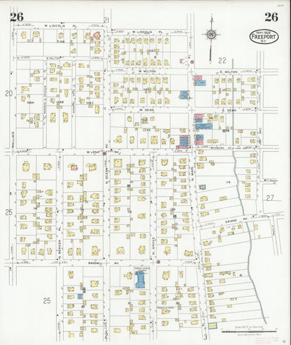 Sanborn Fire Insurance Map from Freeport, Nassau County, New York (1928), Sheet #0026 - Complete Map Set gallery image, historic Sanborn map, vintage wall art, New York New York