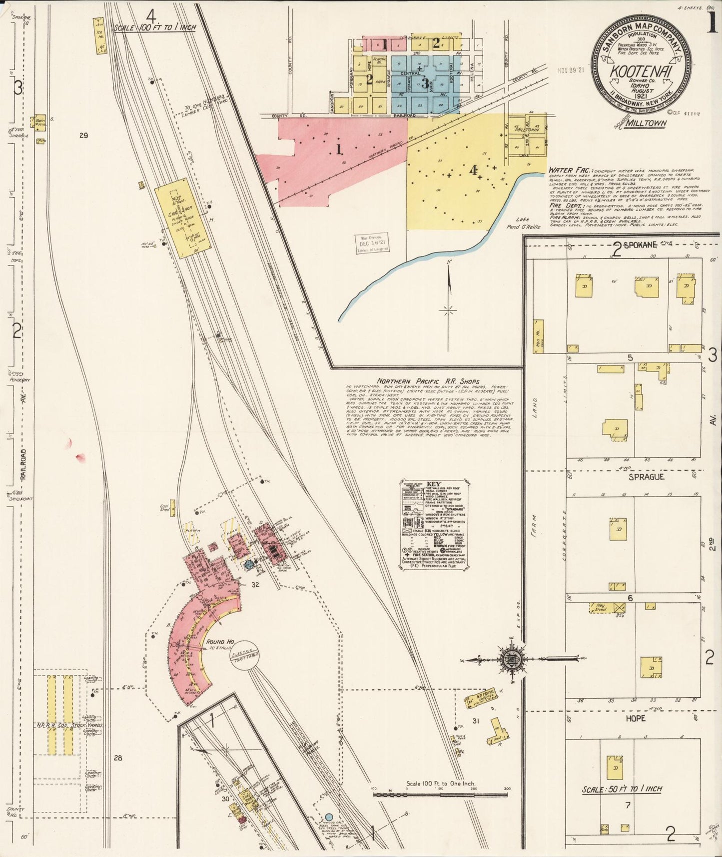 Sanborn Fire Insurance Map from Kootenai, Bonner County, Idaho. (1921) – Historic Sanborn Fire Insurance Map Print