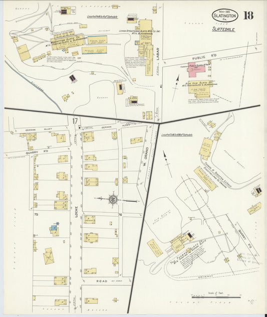 Sanborn Fire Insurance Map from Slatington, Lehigh County, Pennsylvania (1913), Sheet #0018 - Historic Sanborn Fire Insurance Map Print, vintage old map wall art, antique decor, genealogy gift, Pennsylvania Pennsylvania map
