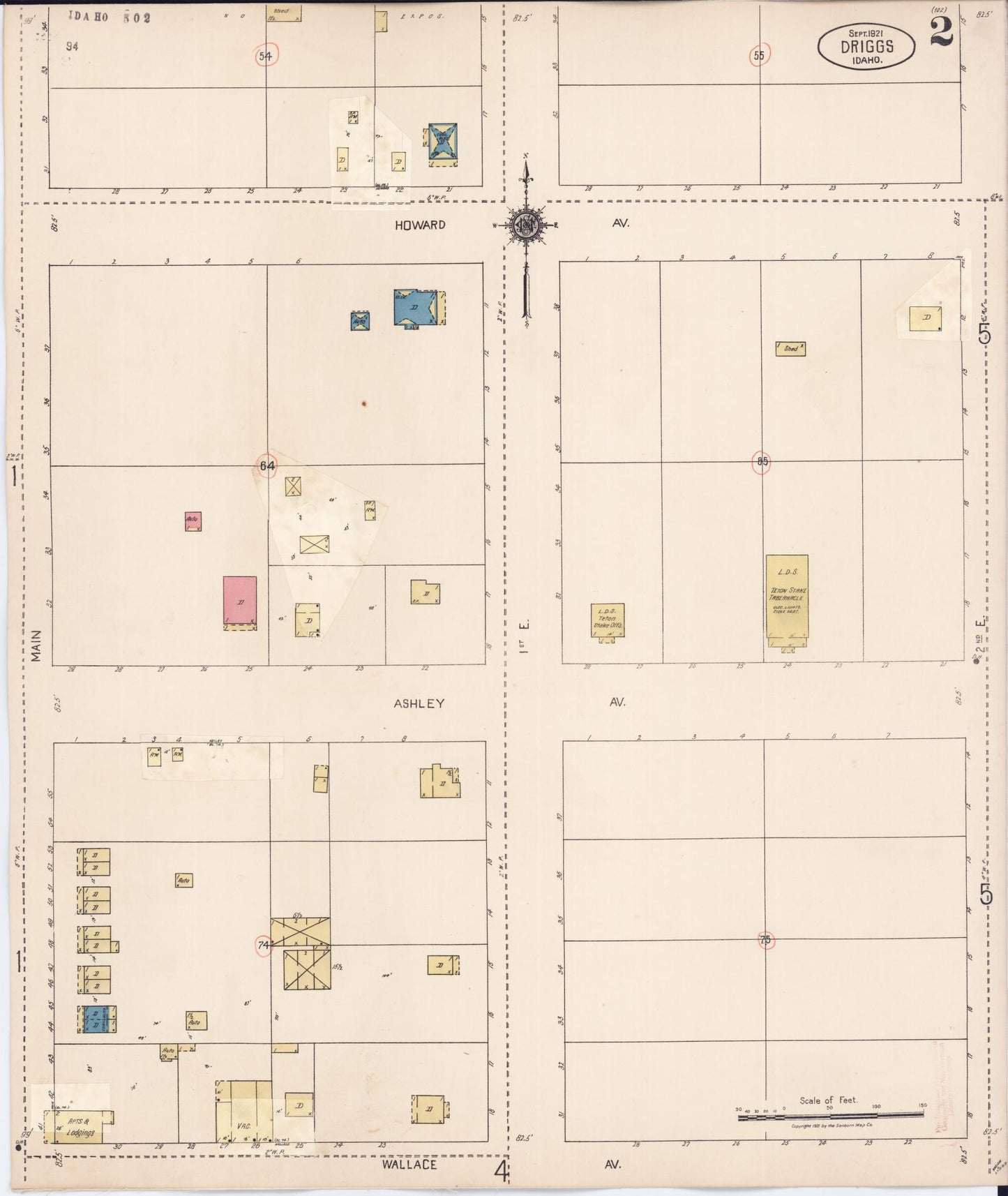 Sanborn Fire Insurance Map from Driggs, Teton County, Idaho (1929), Sheet #0002 - Complete Map Set gallery image, historic Sanborn map, vintage wall art, Idaho Idaho