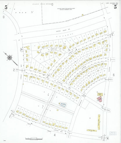 Sanborn Fire Insurance Map from Lake Jackson, Brazoria County, Texas (1951), Sheet #0005 - Complete Map Set gallery image, historic Sanborn map, vintage wall art, Texas Texas