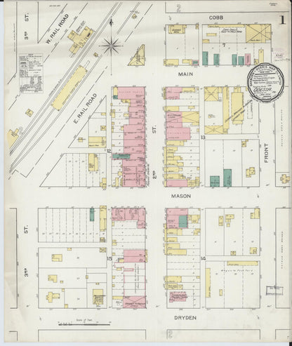 Sanborn Fire Insurance Map from Odessa, Lafayette County, Missouri (1894), Sheet #0001 - Historic Sanborn Fire Insurance Map Print, vintage old map wall art, antique decor, genealogy gift, Missouri Missouri map
