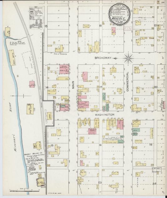 Sanborn Fire Insurance Map from Waverly, Lafayette County, Missouri. (1892) – Historic Sanborn Fire Insurance Map Print