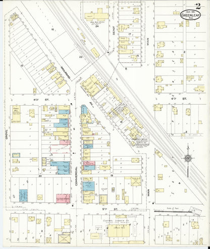 Sanborn Fire Insurance Map from Greenleaf, Washington County, Kansas (1911), Sheet #0002 - Complete Map Set gallery image, historic Sanborn map, vintage wall art, Kansas Kansas