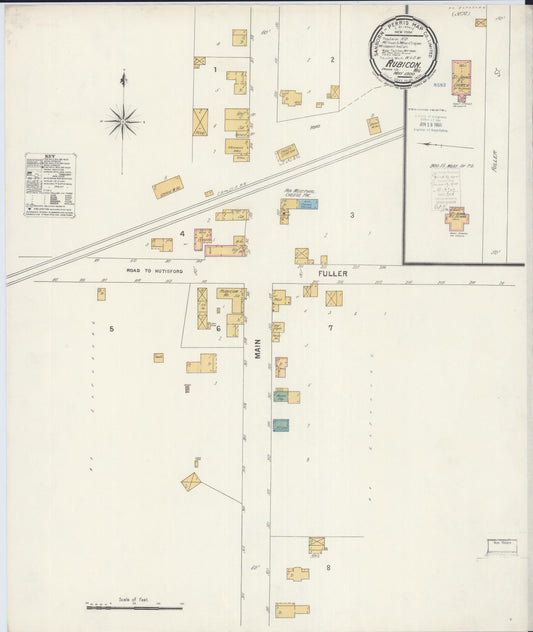 Sanborn Fire Insurance Map from Rubicon, Dodge County, Wisconsin (1900), Sheet #0001 - Historic Sanborn Fire Insurance Map Print, vintage old map wall art, antique decor, genealogy gift, Wisconsin Wisconsin map