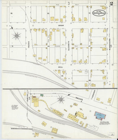 Sanborn Fire Insurance Map from Osceola Mills, Clearfield County, Pennsylvania (1904), Sheet #0002 - Complete Map Set gallery image, historic Sanborn map, vintage wall art, Pennsylvania Pennsylvania