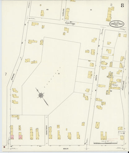 Sanborn Fire Insurance Map from South Hadley Falls, Hampshire County, Massachusetts (1910), Sheet #0008 - Complete Map Set gallery image, historic Sanborn map, vintage wall art, Massachusetts Massachusetts