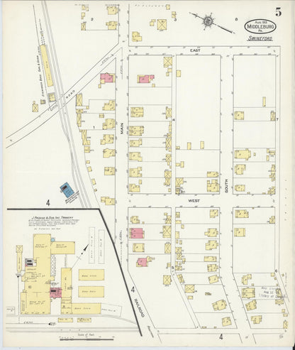 Sanborn Fire Insurance Map from Middleburg, Snyder County, Pennsylvania (1913), Sheet #0005 - Historic Sanborn Fire Insurance Map Print, vintage old map wall art, antique decor, genealogy gift, Pennsylvania Pennsylvania map
