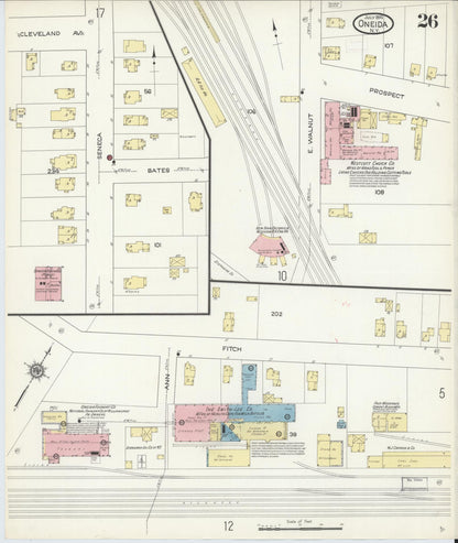 Sanborn Fire Insurance Map from Oneida, Madison County, New York (1914), Sheet #0026 - Complete Map Set gallery image, historic Sanborn map, vintage wall art, New York New York