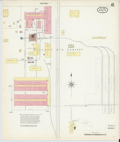 Sanborn Fire Insurance Map from Amite, Tangipahoa Parish, Louisiana (1908), Sheet #0006 - Complete Map Set gallery image, historic Sanborn map, vintage wall art, Louisiana Louisiana