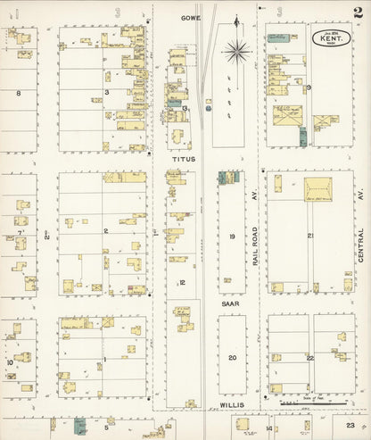 Sanborn Fire Insurance Map from Kent, King County, Washington (1894), Sheet #0002 - Complete Map Set gallery image, historic Sanborn map, vintage wall art, Washington Washington
