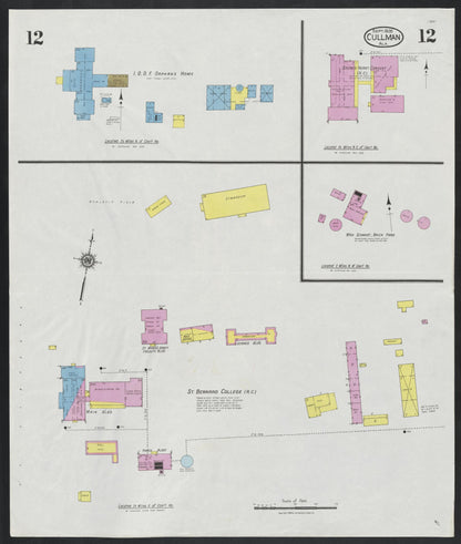 Sanborn Fire Insurance Map from Cullman, Cullman County, Alabama (1926), Sheet #0012 - Complete Map Set gallery image, historic Sanborn map, vintage wall art, Alabama Alabama