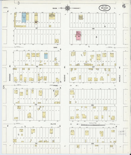Sanborn Fire Insurance Map from Miami, Ottawa County, Oklahoma (1910), Sheet #0006 - Complete Map Set gallery image, historic Sanborn map, vintage wall art, Oklahoma Oklahoma