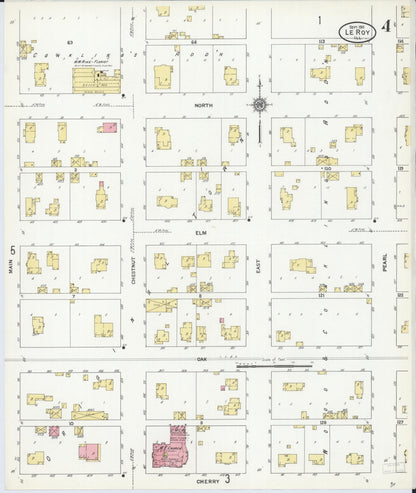 Sanborn Fire Insurance Map from Leroy, McLean County, Illinois (1911), Sheet #0004 - Complete Map Set gallery image, historic Sanborn map, vintage wall art, Illinois Illinois