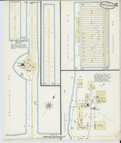 Sanborn Fire Insurance Map from Ashland, Ashland County, Wisconsin (1890), Sheet #0002 - Complete Map Set gallery image, historic Sanborn map, vintage wall art, Wisconsin Wisconsin