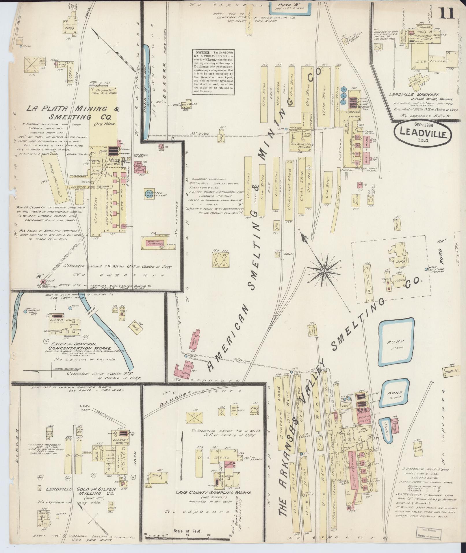 Sanborn Fire Insurance Map from Leadville, Lake County, Colorado (1883), Sheet #0011 - Complete Map Set gallery image, historic Sanborn map, vintage wall art, Colorado Colorado