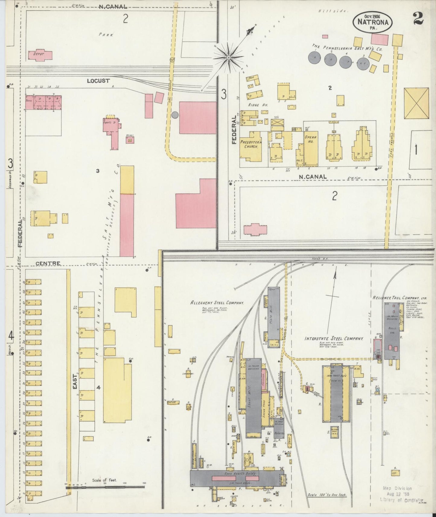 Sanborn Fire Insurance Map from Natrona, Allegheny County, Pennsylvania (1906), Sheet #0002 - Complete Map Set gallery image, historic Sanborn map, vintage wall art, Pennsylvania Pennsylvania