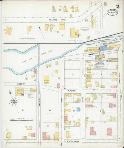 Sanborn Fire Insurance Map from Falmouth, Pendleton County, Kentucky (1903), Sheet #0002 - Complete Map Set gallery image, historic Sanborn map, vintage wall art, Kentucky Kentucky