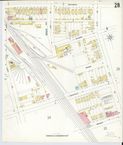 Sanborn Fire Insurance Map from Hamilton, Butler County, Ohio (1899), Sheet #0028 - Historic Sanborn Fire Insurance Map Print, vintage old map wall art, antique decor, genealogy gift, Ohio Ohio map