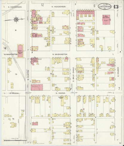 Sanborn Fire Insurance Map from Lock Haven, Clinton County, Pennsylvania (1914), Sheet #0013 - Complete Map Set gallery image, historic Sanborn map, vintage wall art, Pennsylvania Pennsylvania