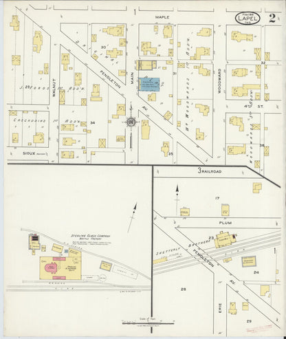 Sanborn Fire Insurance Map from Lapel, Madison County, Indiana (1918), Sheet #0002 - Complete Map Set gallery image, historic Sanborn map, vintage wall art, Indiana Indiana