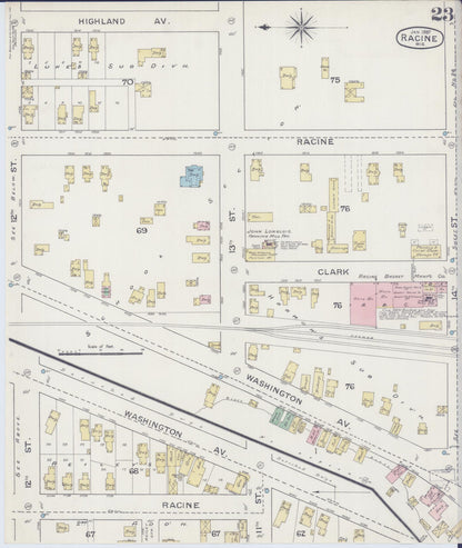 Sanborn Fire Insurance Map from Racine, Racine County, Wisconsin (1887), Sheet #0023 - Complete Map Set gallery image, historic Sanborn map, vintage wall art, Wisconsin Wisconsin