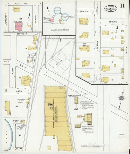 Sanborn Fire Insurance Map from Kaufman, Kaufman County, Texas (1920), Sheet #0011 - Historic Sanborn Fire Insurance Map Print, vintage old map wall art, antique decor, genealogy gift, Texas Texas map