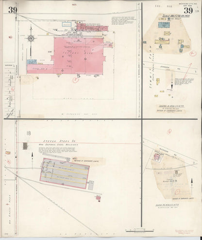 Sanborn Fire Insurance Map from Michigan City, La Porte County, Indiana (1948), Sheet #0039 - Complete Map Set gallery image, historic Sanborn map, vintage wall art, Michigan Michigan