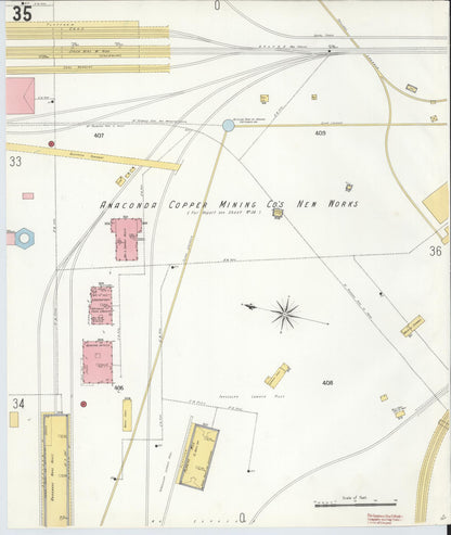 Sanborn Fire Insurance Map from Anaconda, Deer Lodge County, Montana (1903), Sheet #0035 - Complete Map Set gallery image, historic Sanborn map, vintage wall art, Montana Montana
