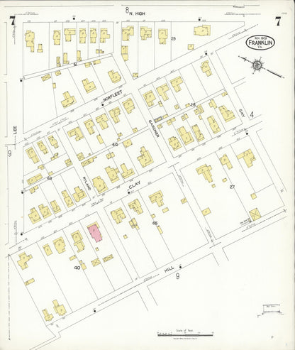 Sanborn Fire Insurance Map from Franklin, Independent Cities, Virginia (1923), Sheet #0007 - Complete Map Set gallery image, historic Sanborn map, vintage wall art, Virginia Virginia