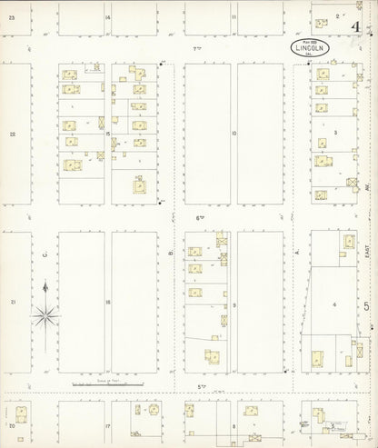 Sanborn Fire Insurance Map from Lincoln, Placer County, California (1899), Sheet #0004 - Complete Map Set gallery image, historic Sanborn map, vintage wall art, California California